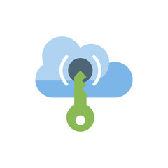 Cloud Access Flat Icon Style Illustration. 