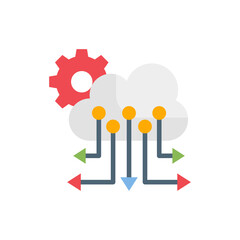 Cloud Management Flat Icon Style Illustration. 