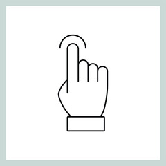 Hand click vector icon, clicking pointer.