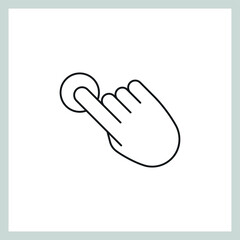 Hand click vector icon, clicking pointer.