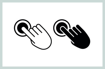 Fototapeta premium Hand click set vector icons, clicking pointers.