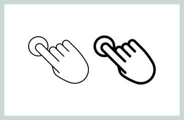 Obraz premium Hand click set vector icons, clicking pointers.