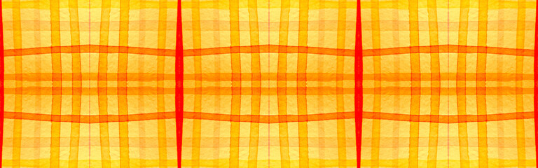 Orange Tartan Background. Watercolour Check 