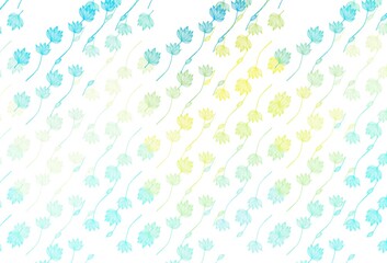 Light Blue, Yellow vector hand painted background.