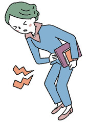 婦人科系の症状に悩む女性　イラスト