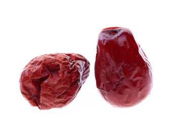 Red on a white background