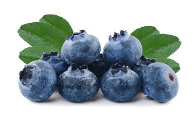 Blueberries isolated on white background  with clipping path