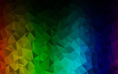 Dark Multicolor, Rainbow vector low poly cover. Creative illustration in halftone style with gradient. Completely new design for your business.
