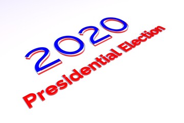 USA 2020 presidential election 3d concept. Urging voters to vote on the 2020 presidential election.

