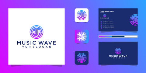 Music equalizer logo sound wave