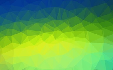 Dark Blue, Yellow vector abstract polygonal layout. Colorful illustration in Origami style with gradient.  Elegant pattern for a brand book.