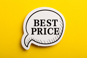 Best Price Speech Bubble Isolated On Yellow Background