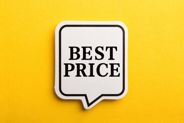 Best Price Speech Bubble Isolated On Yellow Background