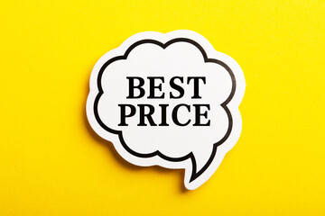 Best Price Speech Bubble Isolated On Yellow Background