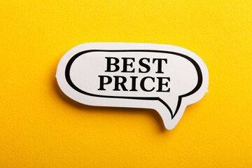 Best Price Speech Bubble Isolated On Yellow Background