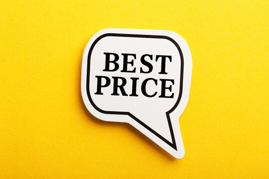 Best Price Speech Bubble Isolated On Yellow Background