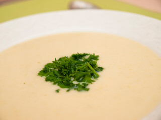 Vichyssoise soup - French leek and potato soup
