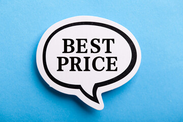 Best Price Speech Bubble Isolated On Blue Background