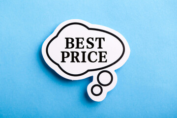 Best Price Speech Bubble Isolated On Blue Background
