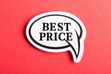 Best Price Speech Bubble Isolated On Red Background