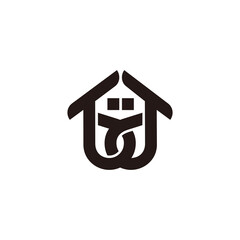 abstract letter bd home symbol linked overlap logo vector