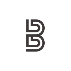 abstract letter bb simple geometric stripe line logo vector