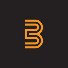 letter 3b abstract stripes line geometric logo vector