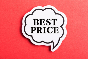 Best Price Speech Bubble Isolated On Red Background