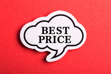 Best Price Speech Bubble Isolated On Red Background