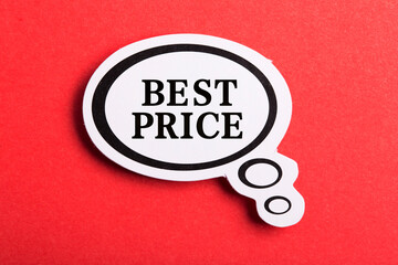 Best Price Speech Bubble Isolated On Red Background
