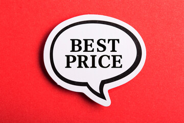 Best Price Speech Bubble Isolated On Red Background