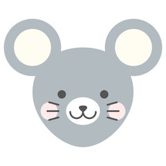 ねずみのイラスト　ネズミ　鼠　子　干支　動物　顔　アイコン　
Zodiac animals. Animal icon set. Animal face icon.
