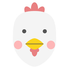 とりのイラスト　にわとり　鳥　酉　干支　動物　顔　アイコン　
Zodiac animals. Animal icon set. Animal face icon.