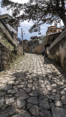Fototapeta na wymiar Stone streets in Santa Lucia town Honduras Central America