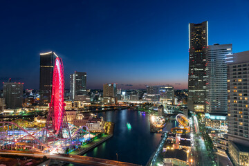 横浜　みなとみらいの夜景