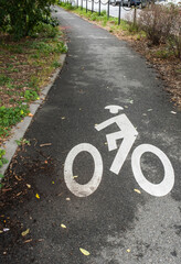 Obraz premium bicycle lane sign