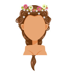 Flower hair. bride hairstyle, princess accessories. beautiful  hairstyle. modern fashion for assortment.