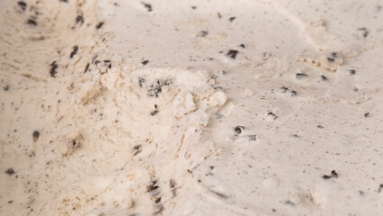 Cookies & Cream ice cream surface, Top view Blank for design.