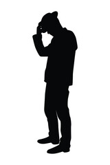 Fototapeta na wymiar Spy man silhouette vector