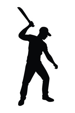 recommend clip art: Man with spata knife silhouette vector