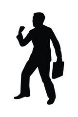 Happy business man silhouette vector