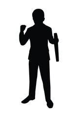 Happy business man silhouette vector