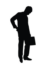 Sad business man silhouette vector