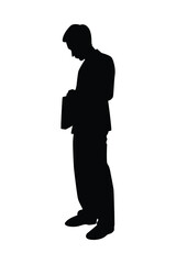Sad business man silhouette vector