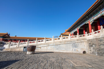 Naklejka premium Palace building in the Forbidden City in Beijing, China