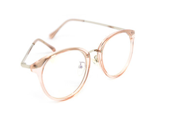 Pink frame clear glasses