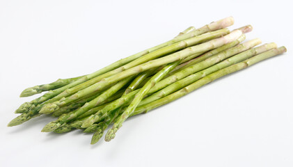 fresh asparagus on white