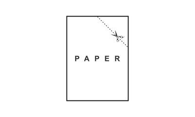 Cutting line on the paper using scissor illustration vector design