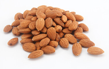 almonds on white background