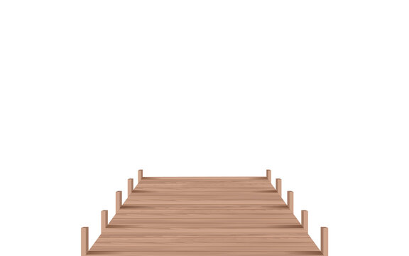 wooden bridge on the white background